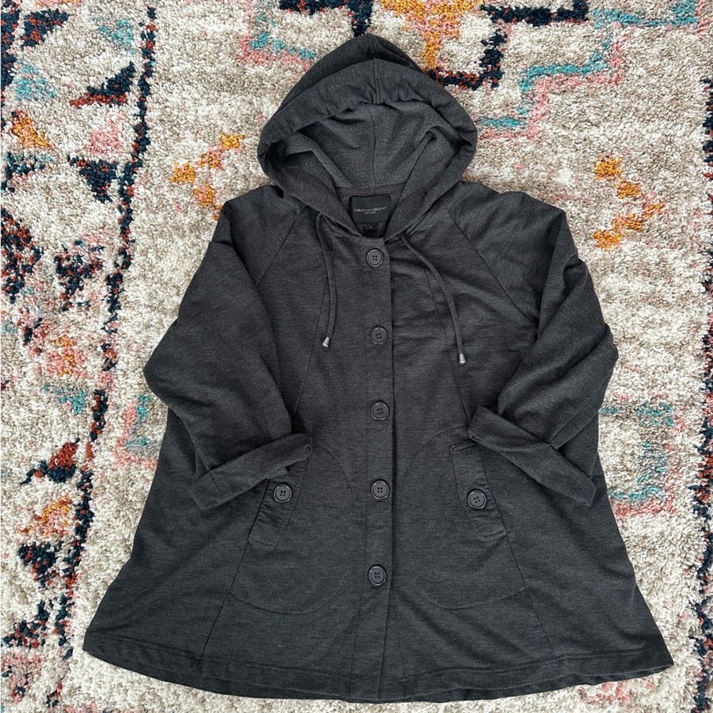Super Soft Button Down Jacket 1X Gray